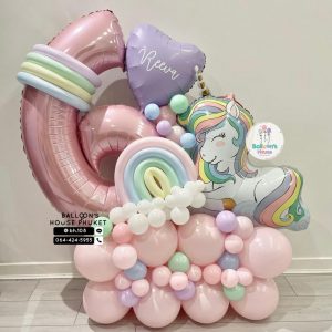 Number Balloon Centrepiece – Unicorn