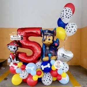 Number Balloon Centrepiece – Paw Patrol