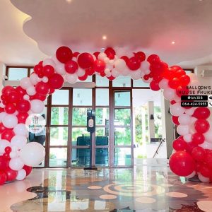 Balloon Arch – Red & White