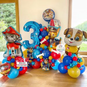 Number Balloon Centrepiece – Paw Patrol