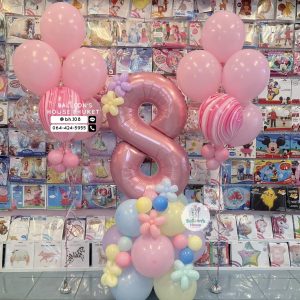 40inch Foil Number & Bouquet Balloon Set
