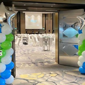 Balloon Column Stand - Green & Blue