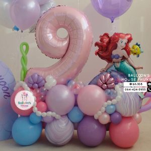 Number Balloon Centrepiece – Mermaid