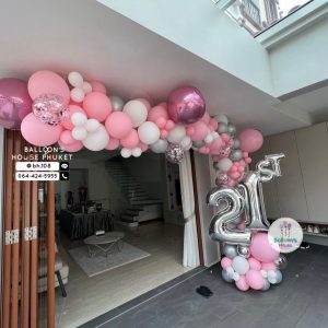 Organic Balloon Decoration – Pink & White