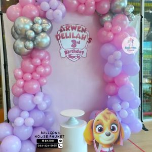 Organic Balloon Decoration – Pink & Purple