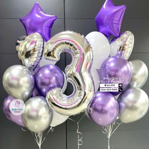 40inch Foil Number & Bouquet Balloon Set