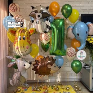 40inch Foil Number & Bouquet Balloon Set