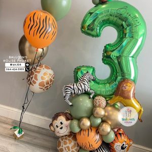 40inch Foil Number & Bouquet Balloon Set
