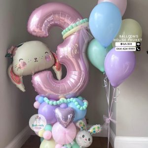 40inch Foil Number & Bouquet Balloon Set