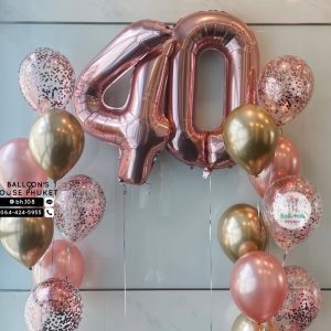 40inch Foil Number & Bouquet Balloon Set
