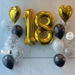 40inch Foil Number & Bouquet Balloon Set
